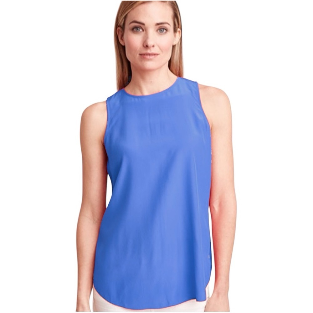 Marie Oliver Elizabeth Sleeveless Silk Blouse – Periwinkle Blue – XS